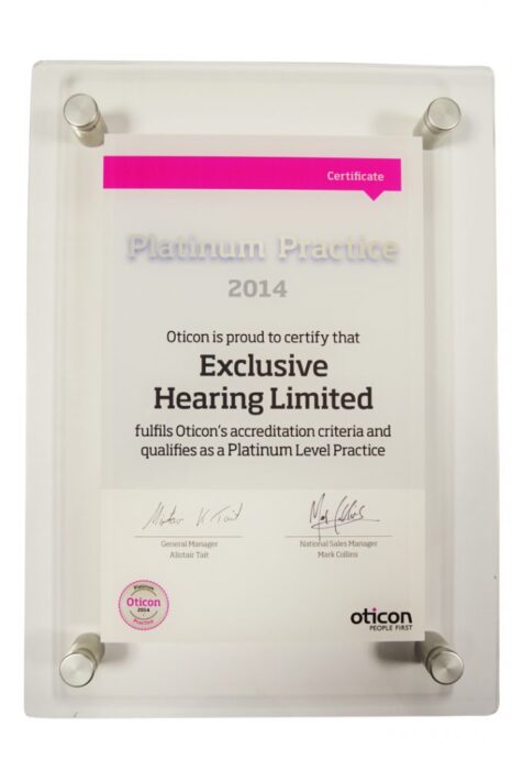 platinum oticon award Oticon Platinum Award